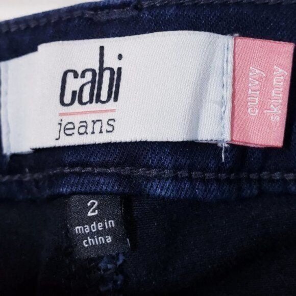 Cabi‎ Curvy Dusk Destructed Skinny Jeans Dark Wash Distressed Denim Jeans sz 2 - Picture 10 of 12